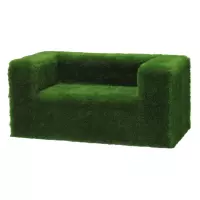 Divano GREEN rivestito con erba sintetica, 2 posti