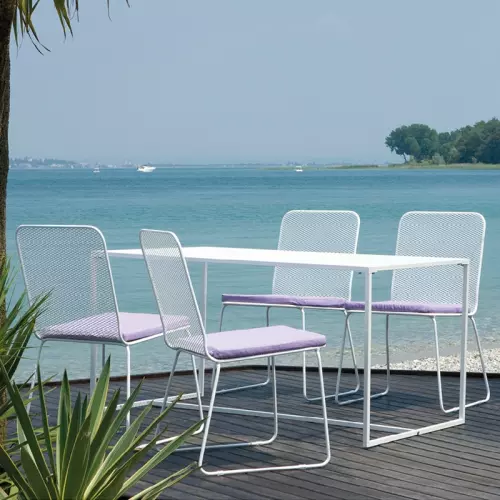 Set da giardino PACIFIC in rete stirata d'acciaio, 4 posti