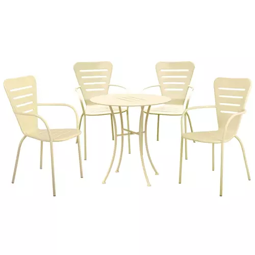 Set bistrot da esterno in acciaio GINEVRA, 4 posti