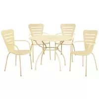 Set bistrot da giardino in acciaio GINEVRA BIG, con 4 sedie