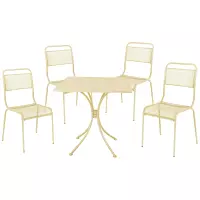 Set bistrot da giardino in acciaio OCEAN CREAM, 4 posti