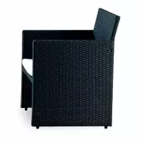 Salotto da giardino in polyrattan VALENCIA BLACK, con cuscini