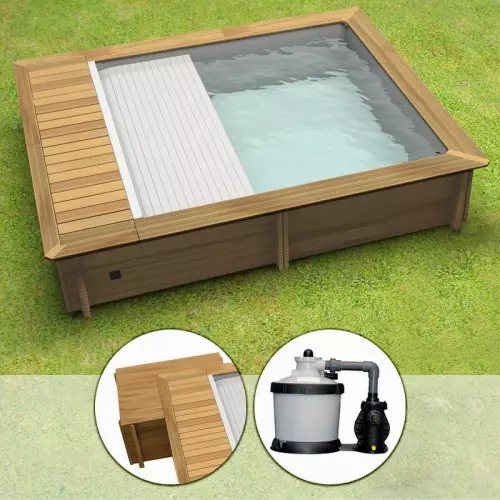 Piscina in legno NaturalWood URBAN - 4,20 x 3,50 x h.1,33 m - Kit PRO