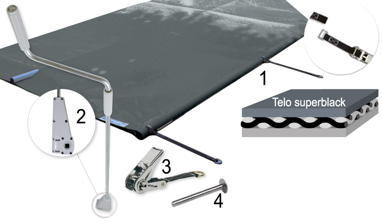 Copertura di sicurezza a barre EASY Light per piscina 4 stagioni