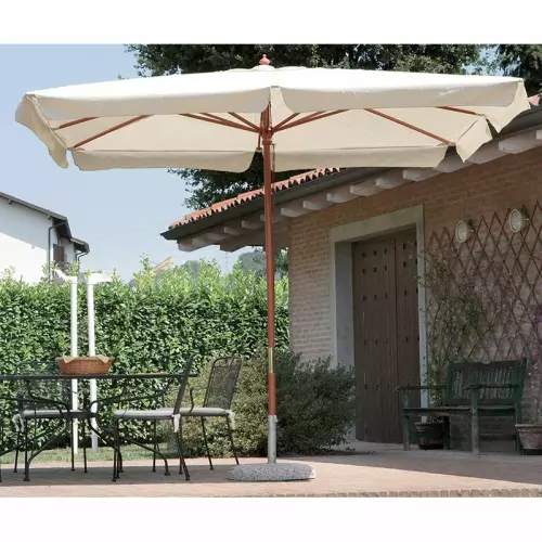 Ombrellone quadrato MADRID 3x3 m in legno, con doppia carrucola