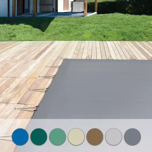 Copertura invernale di sicurezza POOLSAFE COLD con occhielli e tiranti elastici