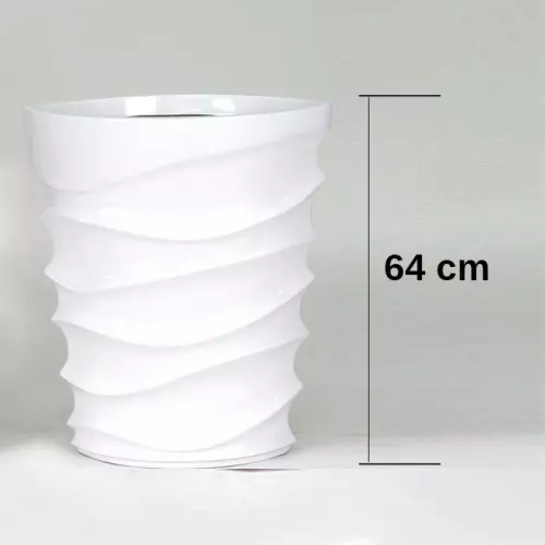 Vaso WAVE Laccato Bianco lucido : Altezza Vaso - H. 64 cm