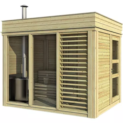 Sauna finlandese tradizionale da esterno ARES 2-5 posti con spogliatoio