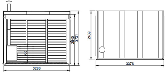 Dimensioni sauna ARES