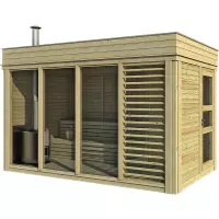 Sauna finlandese tradizionale da esterno ARES 2-6 posti con spogliatoio