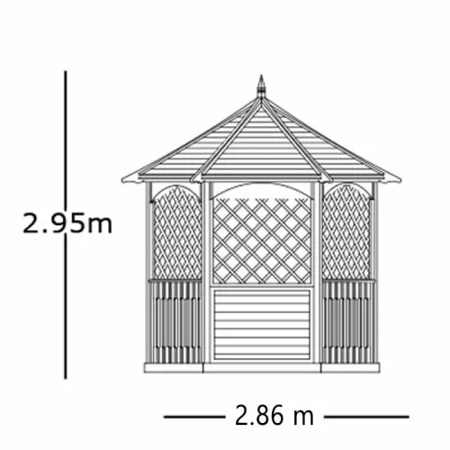 Gazebo in legno Winchester MEDIO 2,86 x 2,48 x h 2,95 m