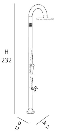 Doccia da giardino e per interno FUNNY YIN TOP LINE in pvc, con soffione &Atilde;&tilde;25 e lavapiedi