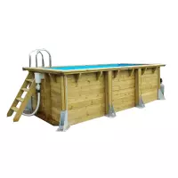 Piscina in legno rettangolare NorthWood FIT - 4,50 x 2,50 x h.1,40 m, con pompa di calore e nuoto contro corrente