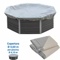 Copertura invernale Ø 4,60 m per piscina in legno composito ottagonale WPC WOOD di Ø 4,10 m