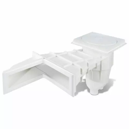 Skimmer sfioratore ad angolo destro Aqua in ABS per piscina in cemento senza liner PVC