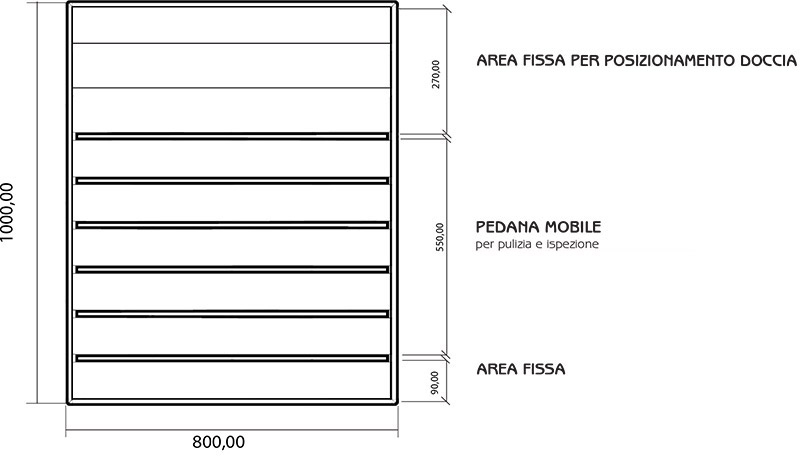 Dimensioni Base in Legno Okum&Atilde;&uml; per Docce Solari