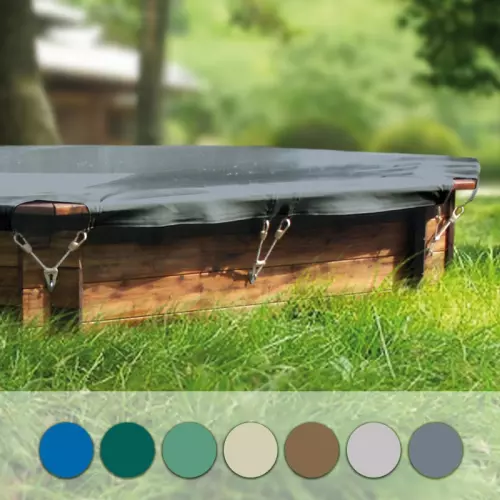 Copertura invernale di sicurezza POOLSAFE WOOD Light con occhielli e tiranti elastici