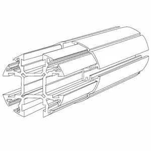 Multi Palo Umbrosa Paraflex 230 cm in alluminio anodizzato