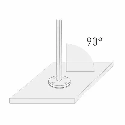 Base circolare Infina per fissaggio palo su superficie solida