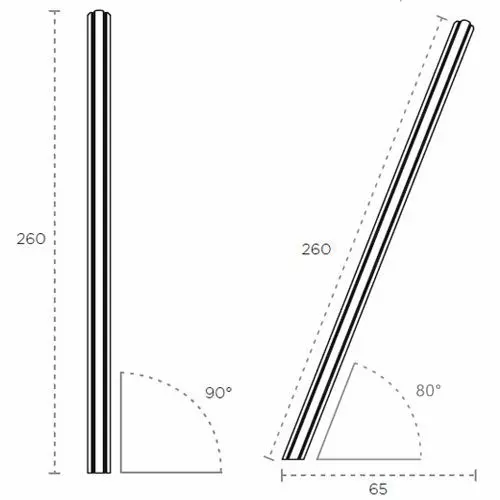Palo Ingenua 260 cm in alluminio anodizzato