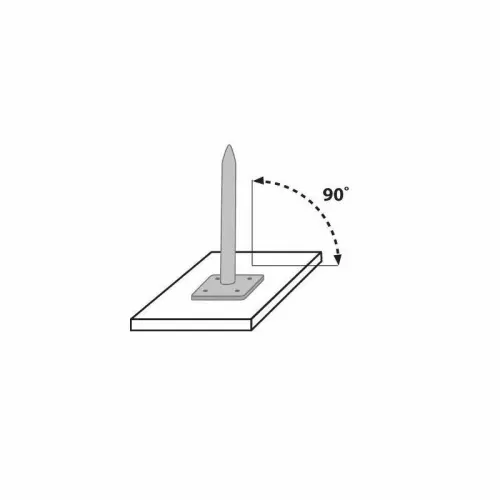 Base per palo in alluminio per vele ombreggianti - inclinazione 90°