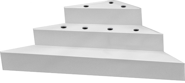 Scala interna ad angolo per piscina, h 0,90 m con 3 scalini per posa sotto liner