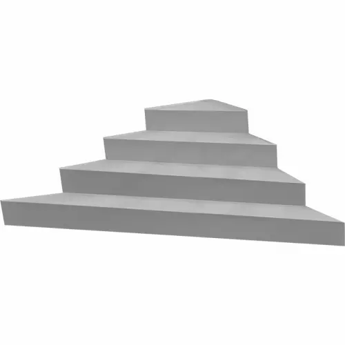 Scala interna ad angolo per piscina, h 1,20 m con 4 scalini per posa sotto liner : Scala interna per piscina ad angolo 2,50 x 2,12 x 2,12 m, h 1,20 m con 4 scalini per posa sotto liner