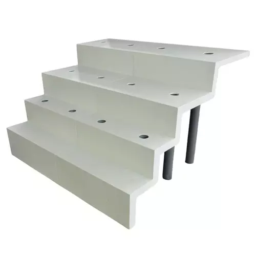 Scala interna rettangolare RELAX per piscina, h 1,20 m con 4 scalini per posa sotto liner