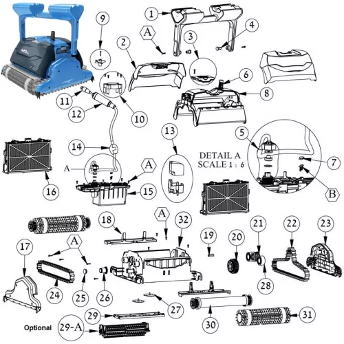 Ricambi per Robot Piscina DOLPHIN F 40 by Maytronics