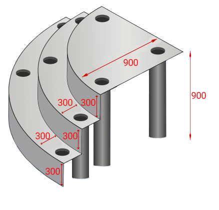 Dimensioni scala interna monoblocco con 3 scalini