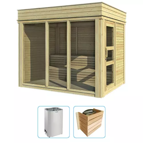 Sauna finlandese tradizionale da esterno ARES 2-5 posti - KIT STANDARD CON RISCALDATORE ELETTRICO