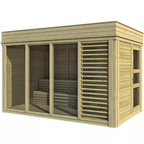Struttura per sauna finlandese tradizionale da esterno ARES 2-6 posti con spogliatoio