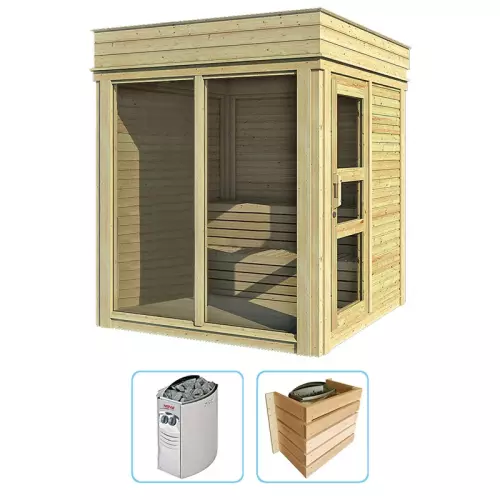 Sauna finlandese tradizionale da esterno ARES 2-4 posti - KIT STANDARD CON RISCALDATORE ELETTRICO