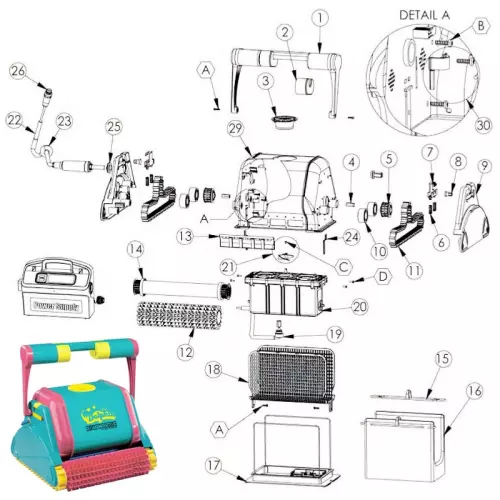Ricambi per Robot Piscina DOLPHIN DIAGNOSTIC 2001 by Maytronics