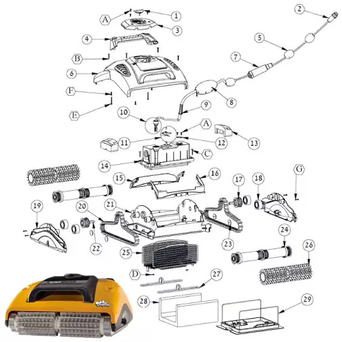 Ricambi per Robot Piscina DOLPHIN W20 by Maytronics