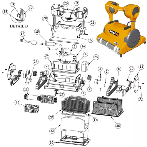 Ricambi per Robot Piscina DOLPHIN WAVE 30 by Maytronics