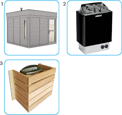 Sauna finlandese da esterno ARES5 KIT STANDARD CON RISCALDATORE ELETTRICO