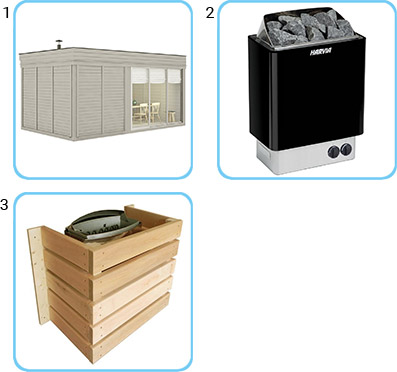 Sauna finlandese da esterno ARES5S KIT STANDARD CON RISCALDATORE ELETTRICO