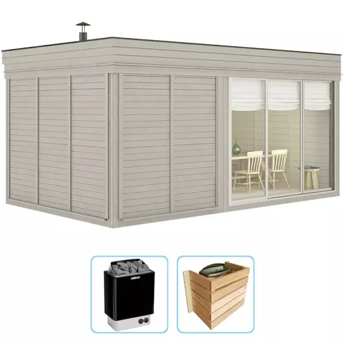 Sauna finlandese tradizionale da esterno ARES Medium 5-6 posti - KIT STANDARD CON RISCALDATORE ELETTRICO