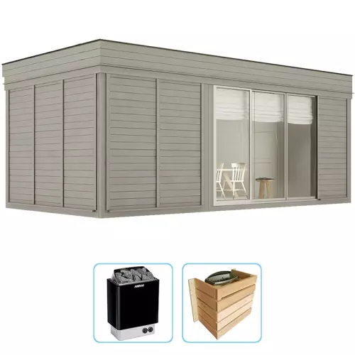 Sauna finlandese tradizionale da esterno ARES Large 5-6 posti - KIT STANDARD CON RISCALDATORE ELETTRICO