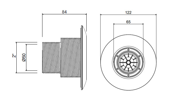 bocchetta in ABS aqua no pvc dimensioni 