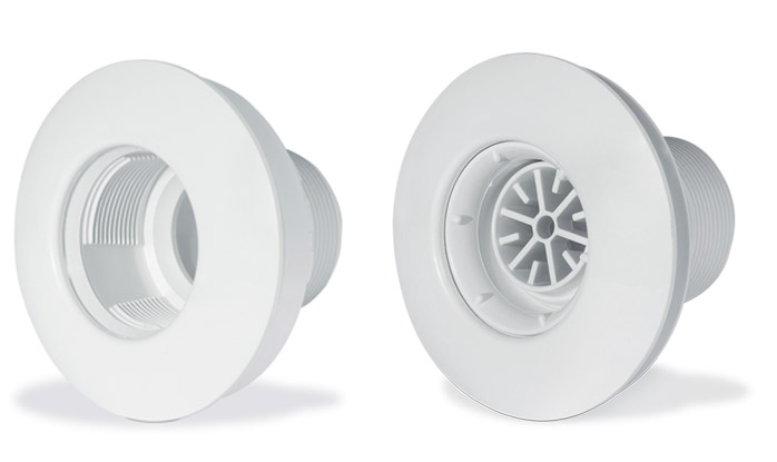 bocchetta in ABS a parete con o senza getto orientabile