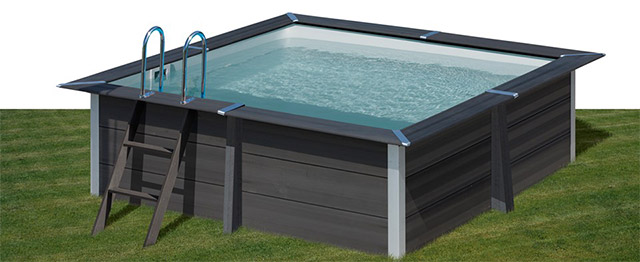 Piscina in legno composito WPC WOOD 3,26 x 3,26 x h.0,96 m