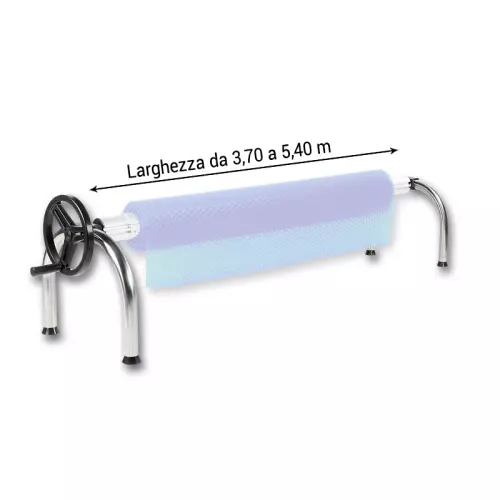 Rullo avvolgitore stazionario ROLLERTUBE per piscine fino a 5,40 m di larghezza