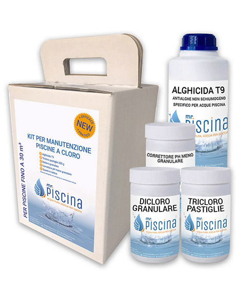 Kit mantenimento a cloro per piscine fino a 30 m³ Kit mantenimento a cloro per piscine fino a 30 m³