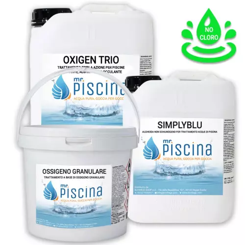 Kit mantenimento acqua senza cloro per piscine