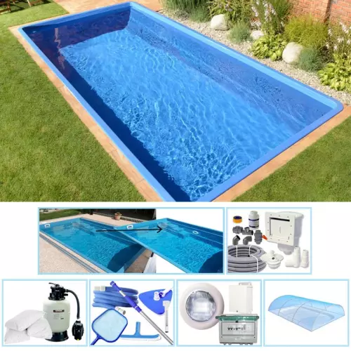 Piscina interrata in vetroresina SMART 4,60 x 3,00 - h.1,20 - KIT PRO