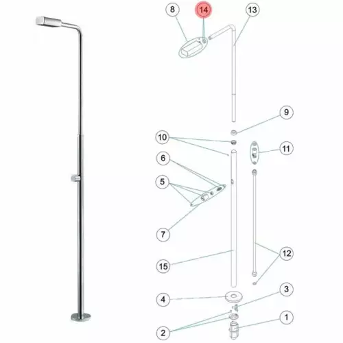 14. Giunto per doccia Angel da esterno