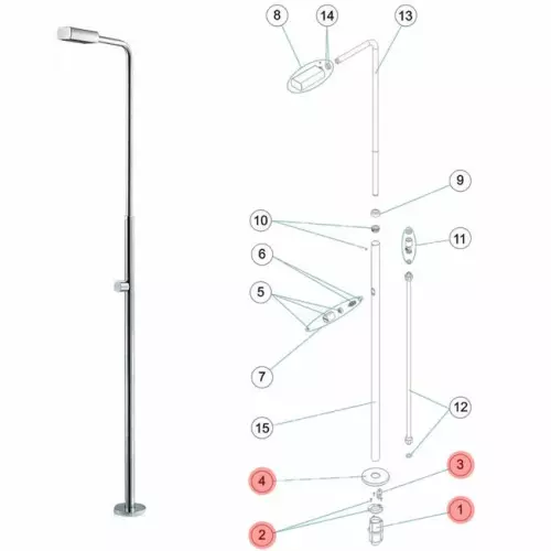 1-2-3-4 Base doccia  Angel da esterno con ancoraggio, fissaggio doccia, presa e terra e copertura base doccia