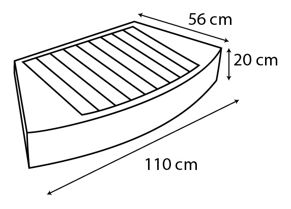 Dimensioni camminamento con rinforzo in legno composito